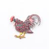 New Rooster Brooch Vintage Luxury Multi-colored Rhinestone Corsage Dress Pin Accessory Gift