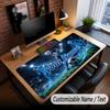 Custom Name Extended Mouse Pad,Blue Lock Gaming Desk Mat For Home Office Desktop Decor