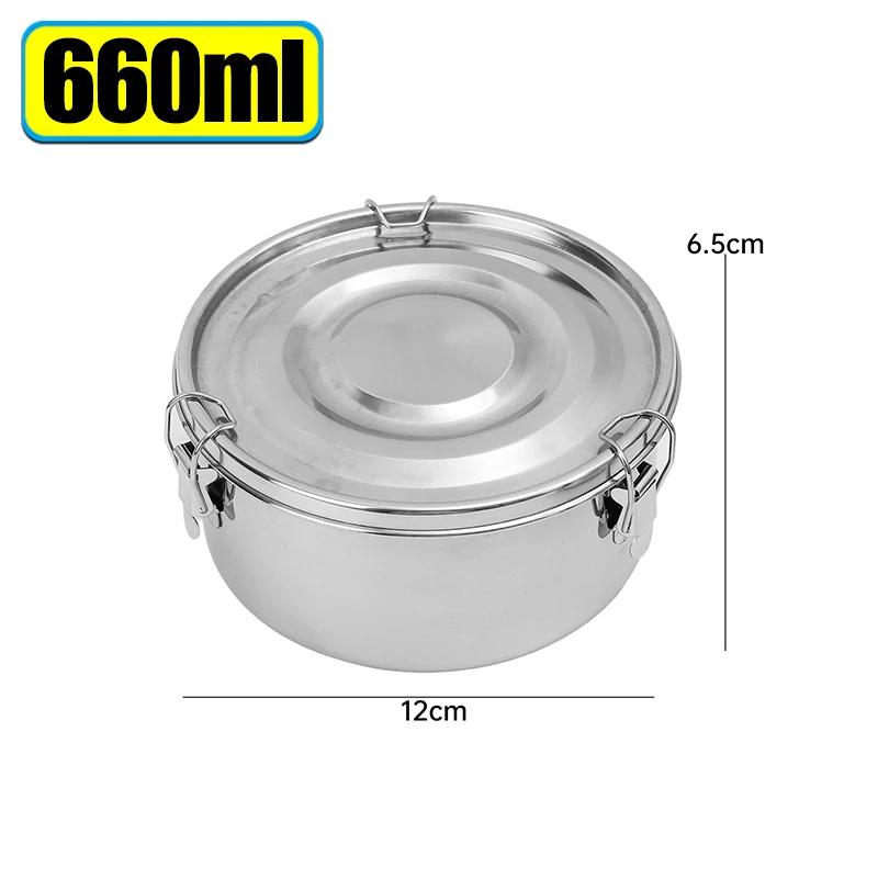 Stainless Steel Lunch Box with Lid Leak-Proof Metal Bento Boxes Food Storage Container Camping Picnic Bowl Fruit Salad Container 8390₽