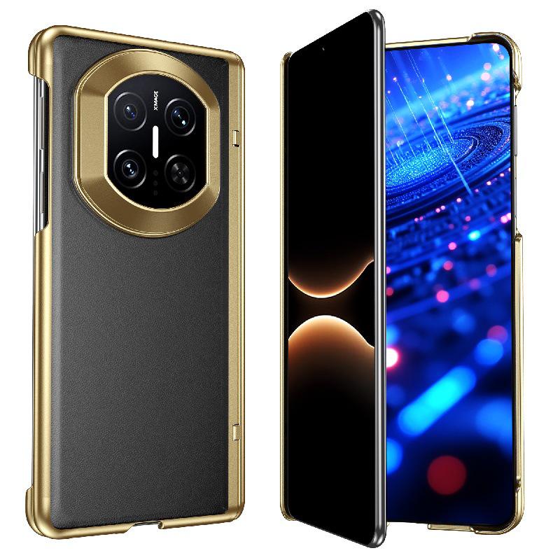 Stylish Transparent Electroplated 360° Rotating Stand Drop-Proof Hard PC Case for Huawei Mate X7 Foldable Screen. Huawei Mate X7