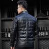 Men's Genuine Sheepskin Down Leather Jacket with Lamb Fur Collar
