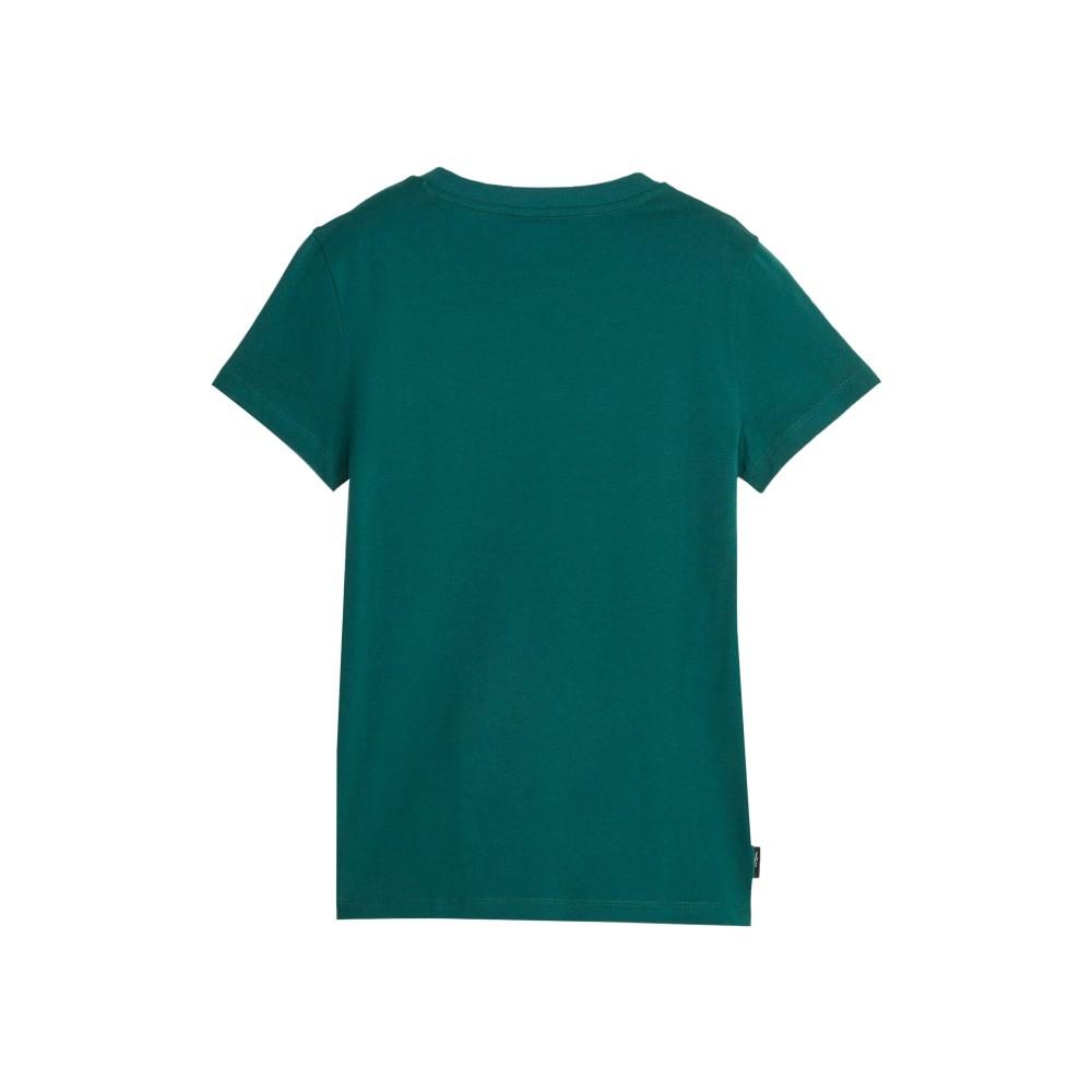 Puma Team Tee Letter Embroidery Round Neck Short Sleeve T-Shirt Women Tops Christmas-Green 624706-43