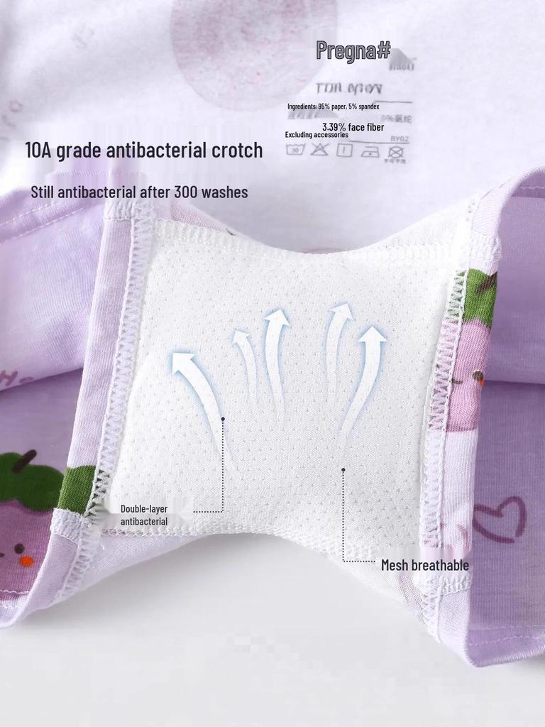 Free Shipping Pure Cotton Girls' Breathable Underwear - Infant To Baby Girl Boxers with Antibacterial Crotch, 100% Soft.