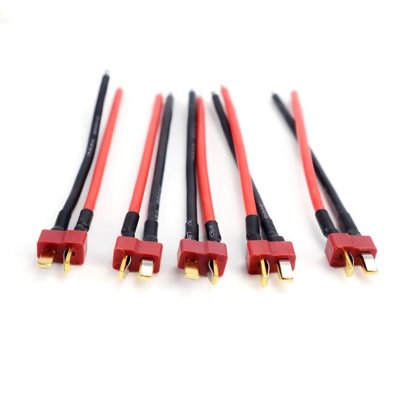 T-Type Plug Connector Male/Female 10cm 14AWG Flexible Silicone Wire for Remote Control Models Quadcopter Lithium Polymer Battery