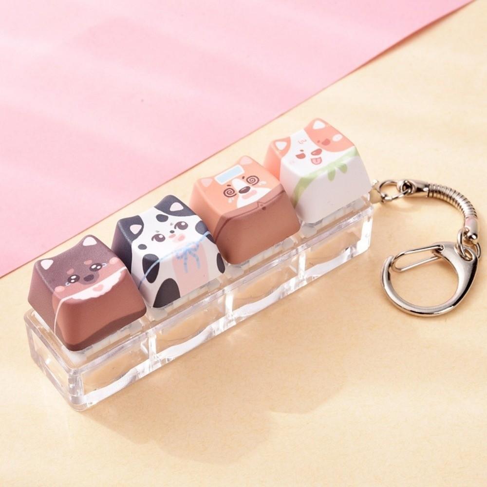 Stress Relief Fidget Button Keychain Pendant Bag Key Decor Keyboard Clicker Keychain Friends Gift