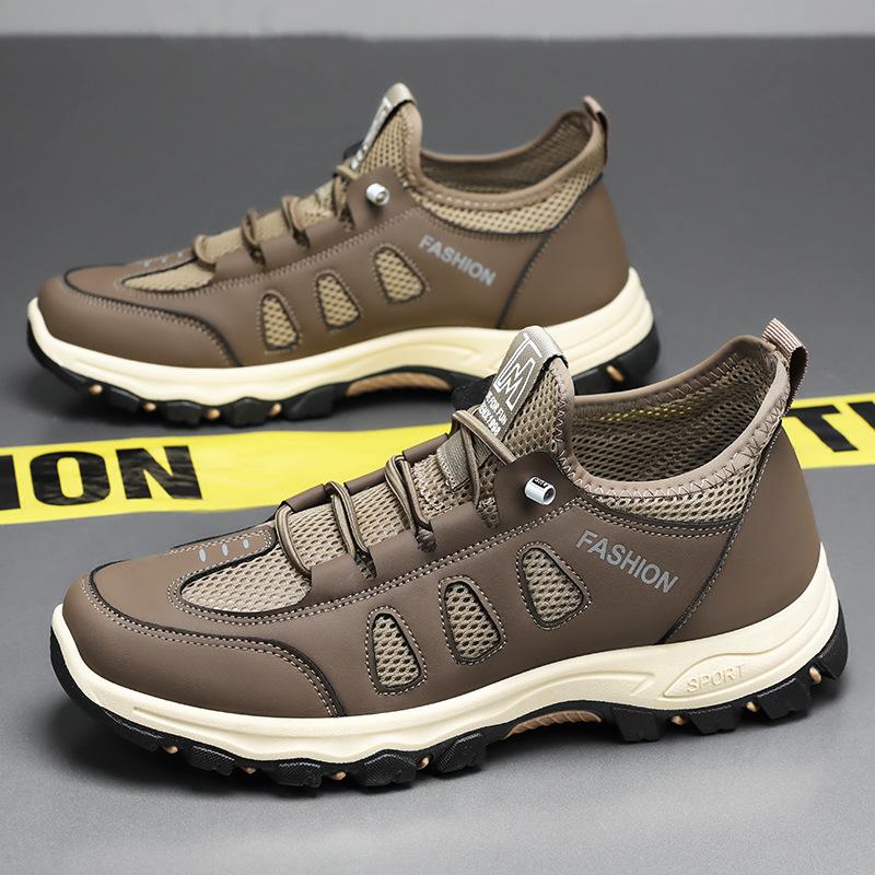 Outdoor Mountaineering Soft Elastic Cushioning Lightweight Non-slip Men's Breathable Mesh Sneakers Wear-resistant Grip Lightweight Running Shoes