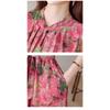 Elegant Floral Print Plus Size Dress for Middle Aged Women Summer Cotton Long Dress