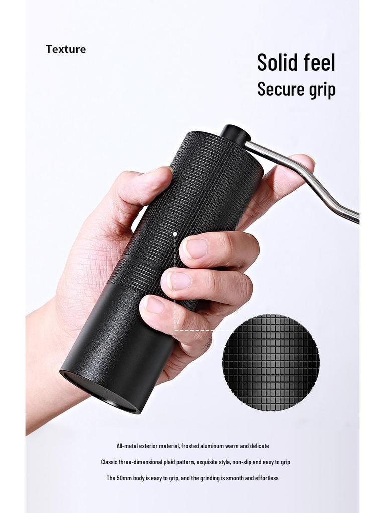 Manual Hand-Crank Coffee Grinder with CNC Steel Burr for Italian Brewing