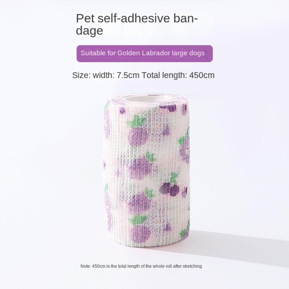 

Дышащие чехлы для лап собаки, защита от грязи, обертывание лап для питомца, для прогулок, прочный самоклеящийся бинт для питомца 7.5cm-Grapes