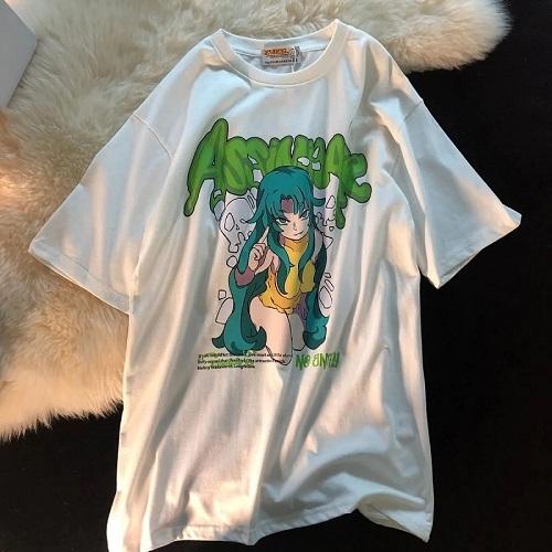 XYXIONGMAO Casual sport korte mouwen T-shirt losse katoen Japanse streetwear hiphop unisex grafische T-shirts shirts voor mannen, Zwart, S