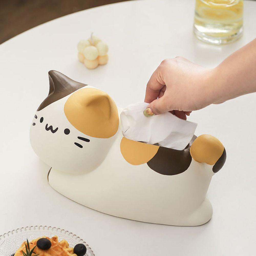 Cute Napkin Organizer Luxury Desktop Decor Home Storage Supplies Cat Tissue Box  Bedside