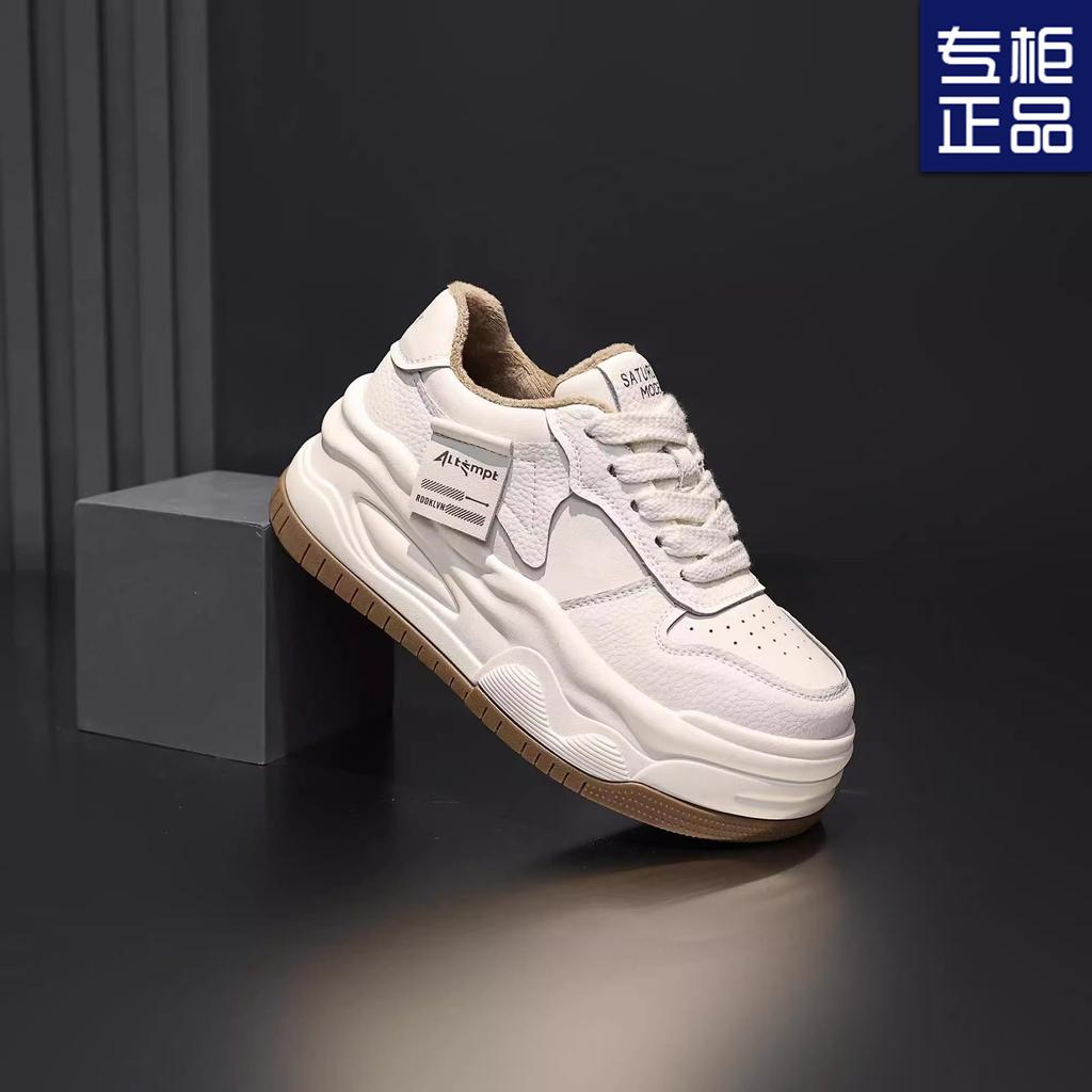 Daddy Shoes Women's Spring New Thick-soled Heightening Casual Board Shoes Women's Muffin Bottom with Velvet