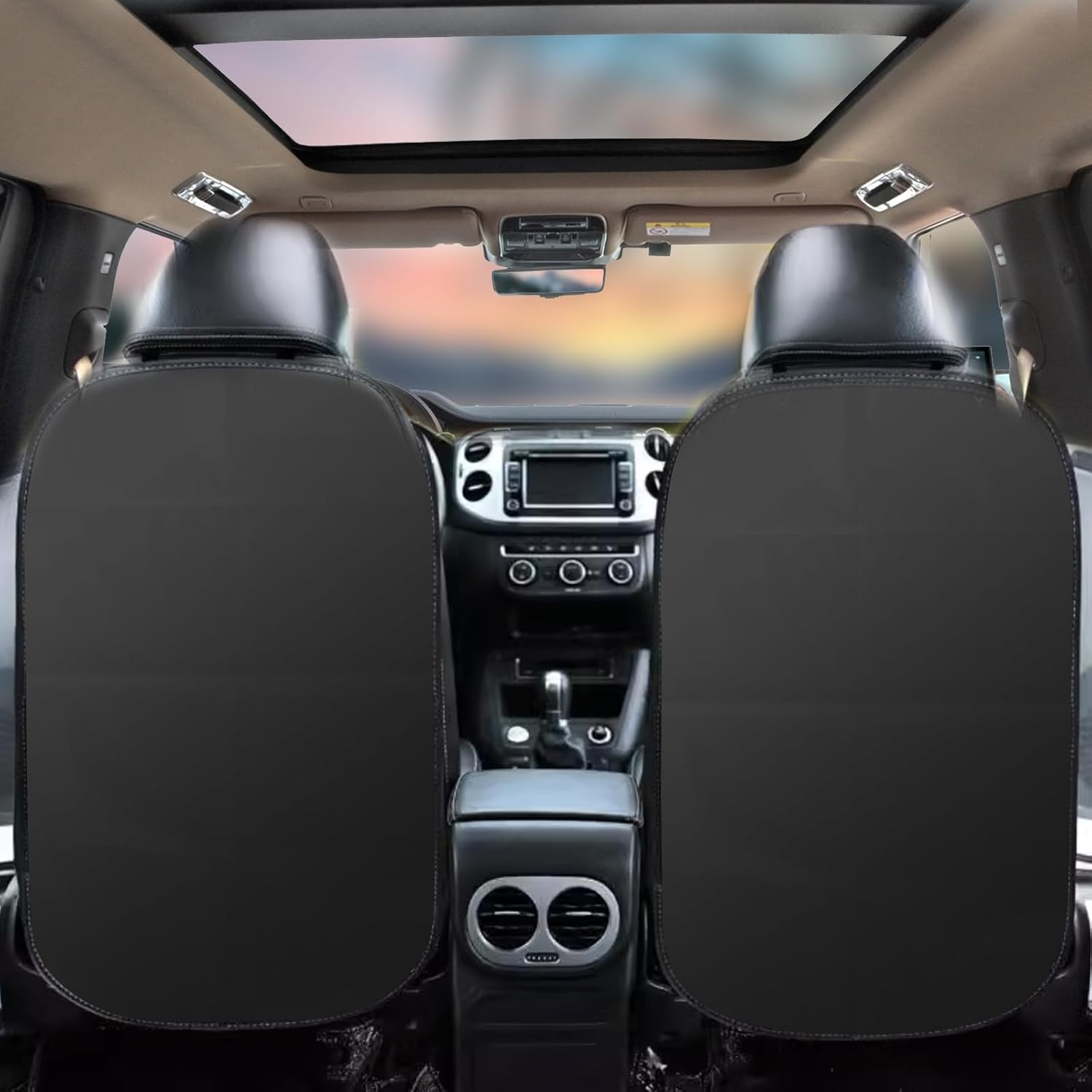 2 Pack Car Kick Mats Back Seat Protector, Seat Back Protector for Vehicles to Protect from Dirt, Mud and Scratches, Fits Most SUVs and Vans,