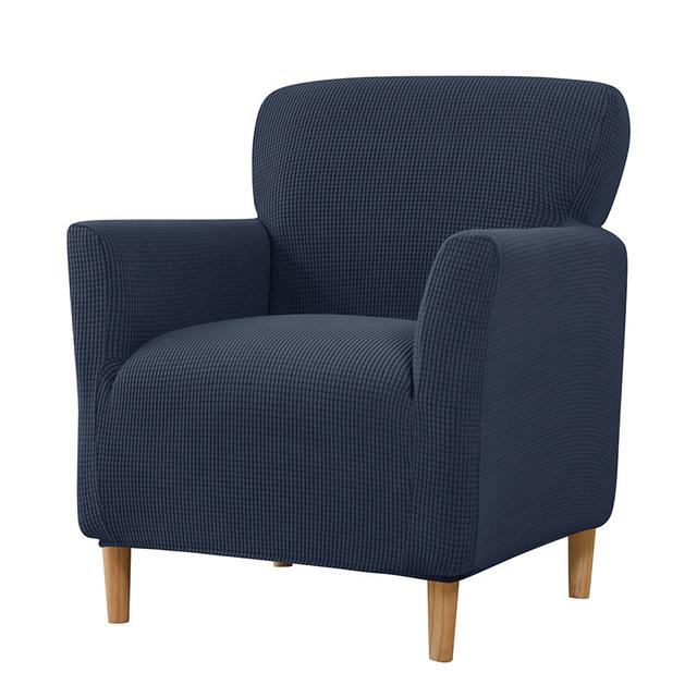 

Jacquard Small Single Living Sofa Cover Flexible Armchair Covers For Living Space Kitchen Office Anti -Dirty Washable Chair Protector 1pc 1 Piece темно-синий