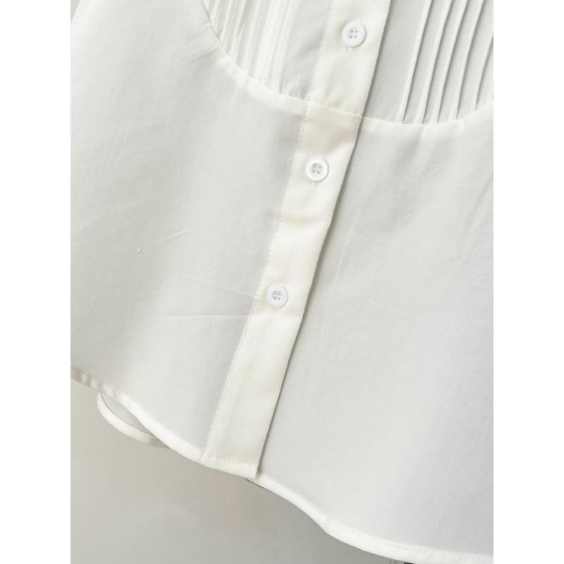 Plus Size Long Sleeve Pleated Shirt For Women Autumn