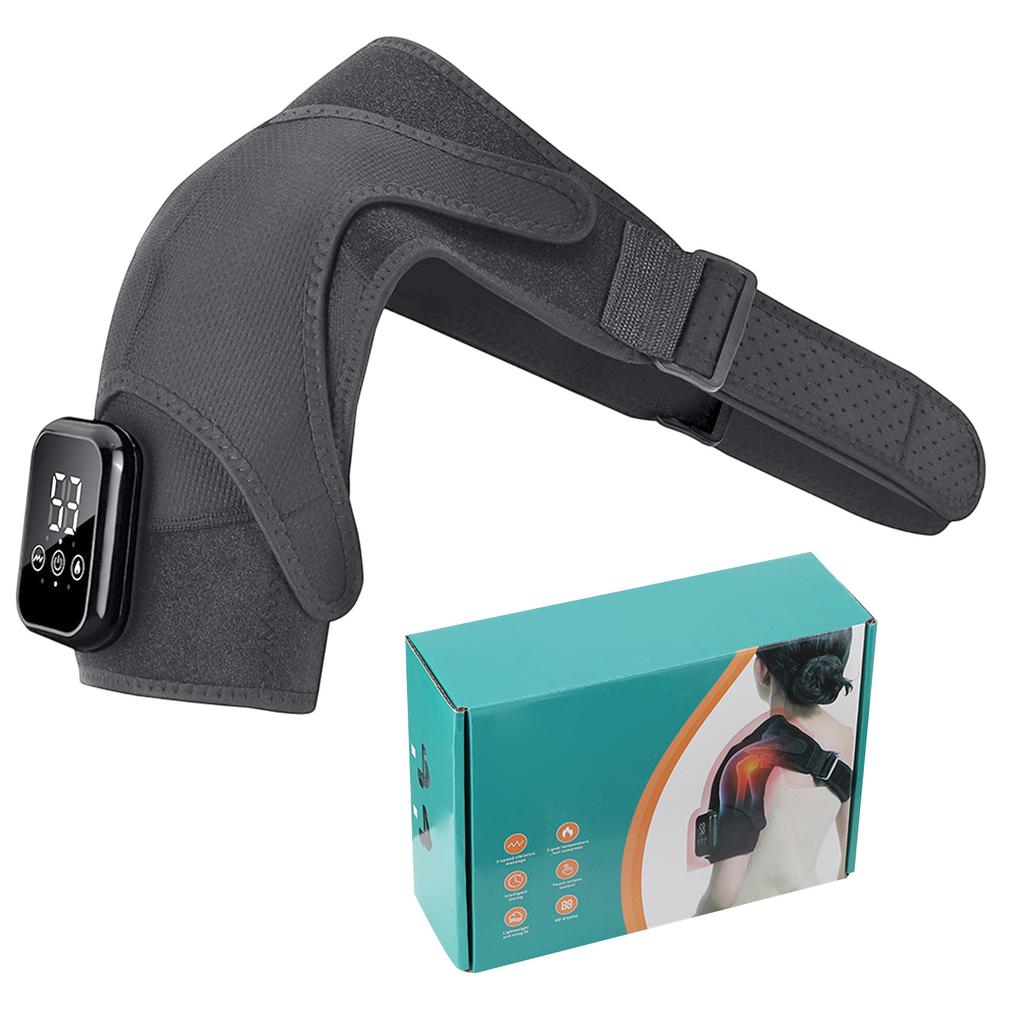 3 in 1 Shoulder Massager with Heat Therapy Adjustable Strap Deep Tissue Vibration for Muscle Relaxation and Pain Relief