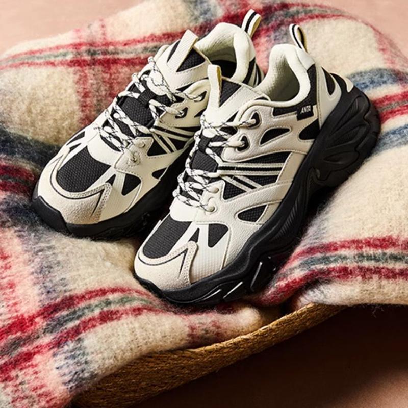 New Anta Life Collection Anti Slip And Wear Resistant Breathable Low Top Casual Shoes Women's White Black 122448808-3