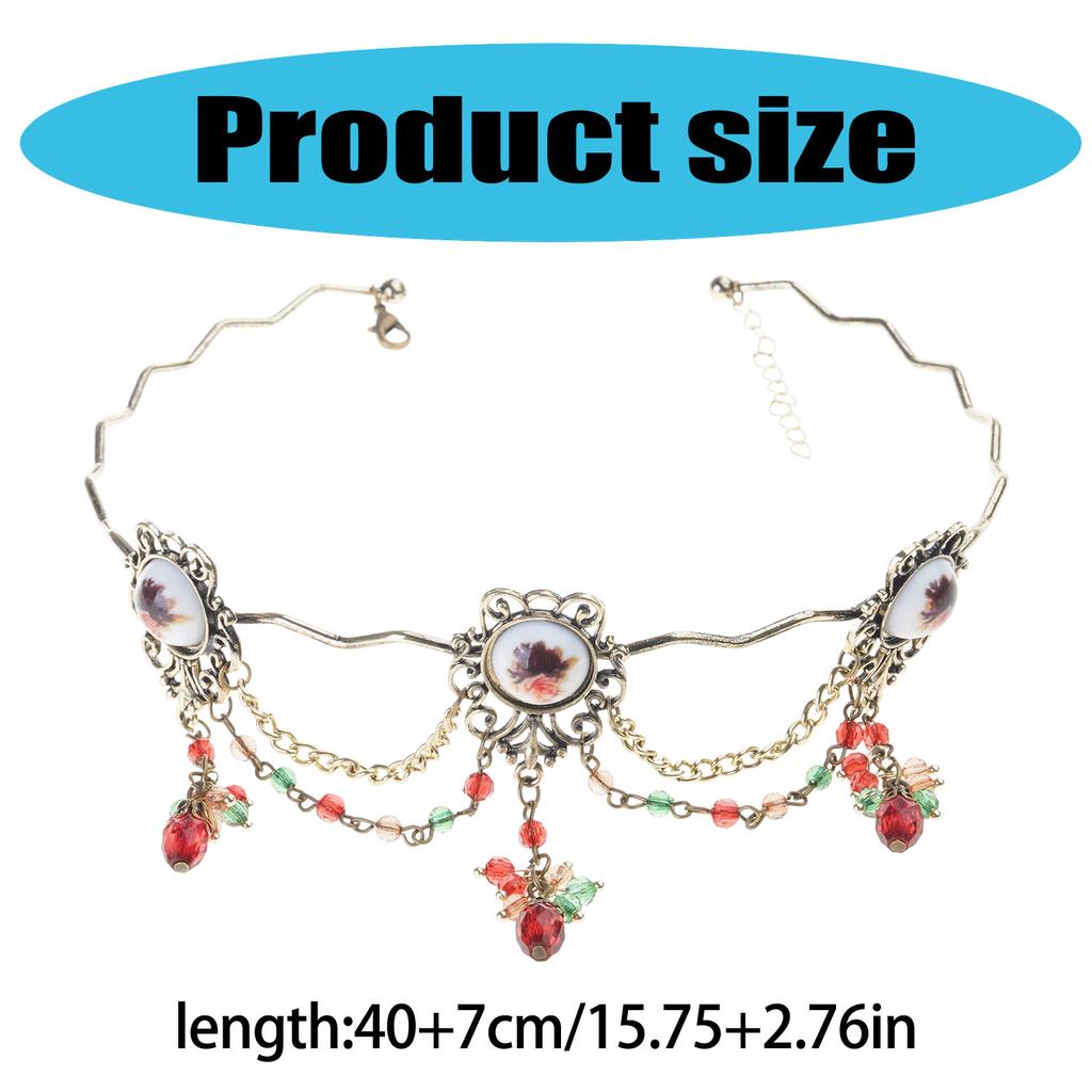 Elegant Teardrop Tassels Necklace Featuring Vintage Rose Designs Jewelry Accessory for Trendy Women Stylish Outfits