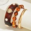 DIEZI New Gift One Set Bohemian Beads Strand Bracelet Bangle Sets Vintage Pearl Shell Resin Bangles For Women Men Gift Jewelry
