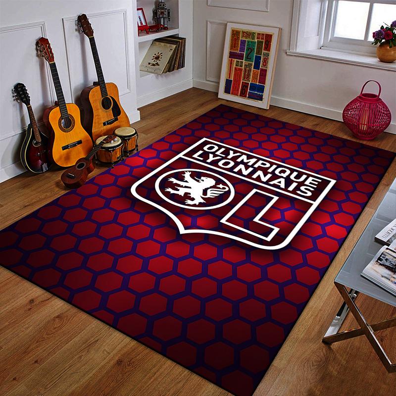 Olympique Lyonnais Logo Design Rug Patterned carpet a non slip rug suitable for all seasons and any setting, gift