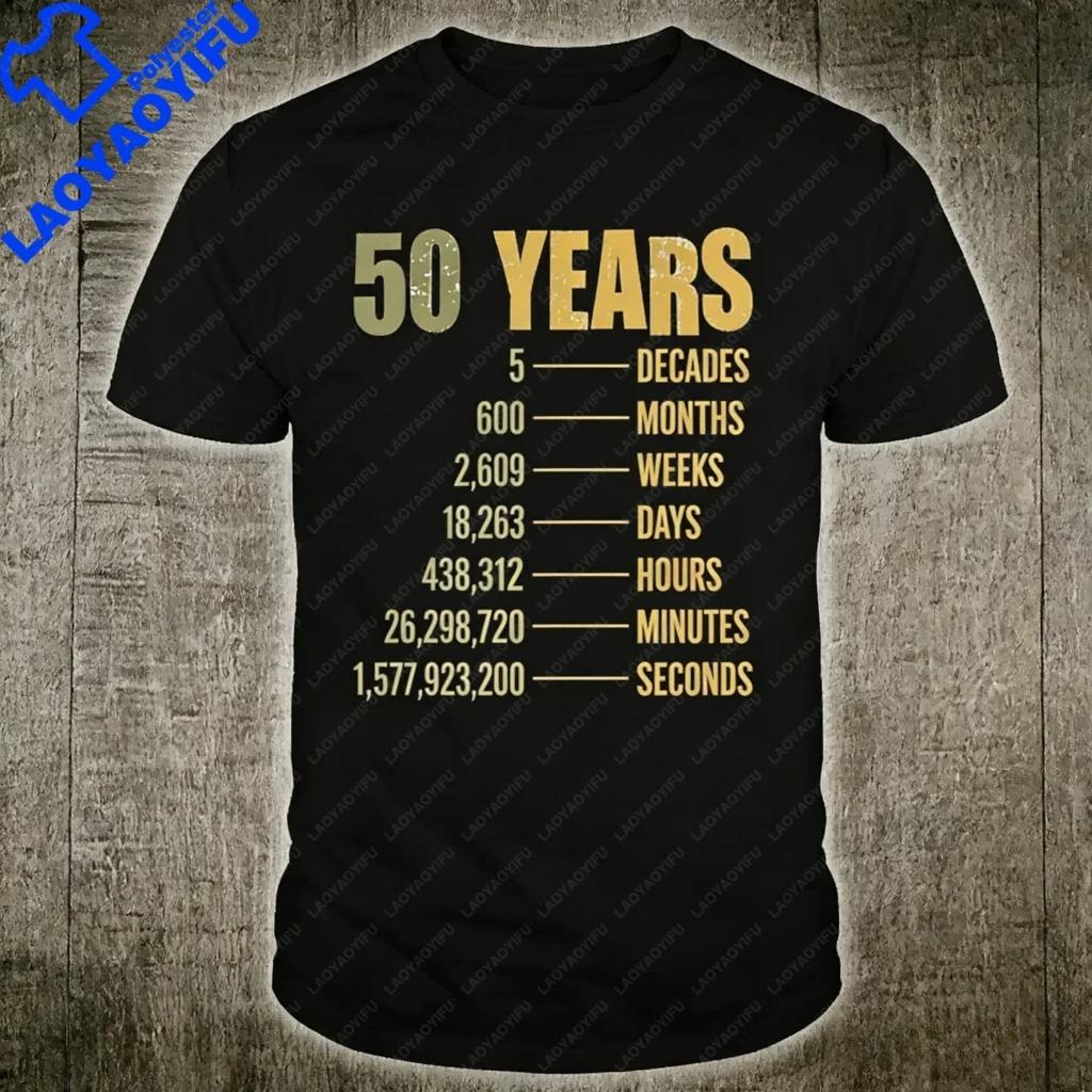 Vintage Tops T Shirt Men 50th Birthday 50 Year Old Funny Short Sleeve Casual Men Classic Oneck T Shirt Tees Top