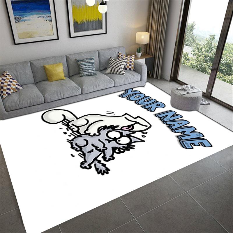 Custom Name Simon‘s Cat Carpet Rug for Living Room Bedroom Home Sofa Decoration,Kids Play Non-slip Floor Mat