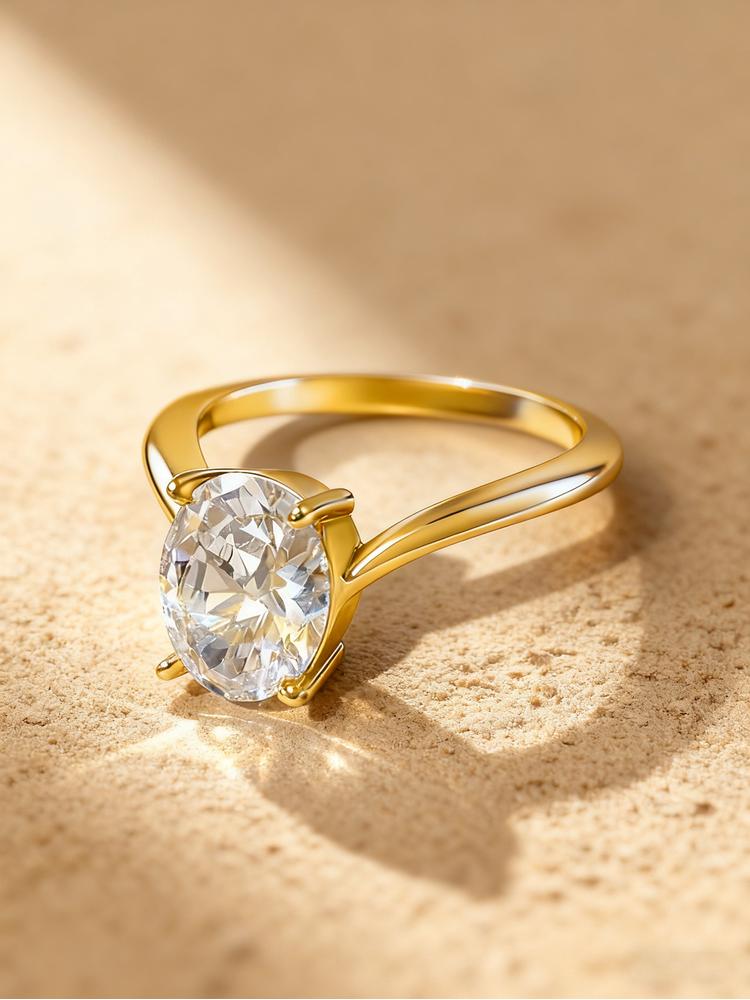 925 Sterling Silver Fashion V-shaped Oval Zircon Ring For Women Engagement Anniversary Wedding Party High Quality Fine Jewelry