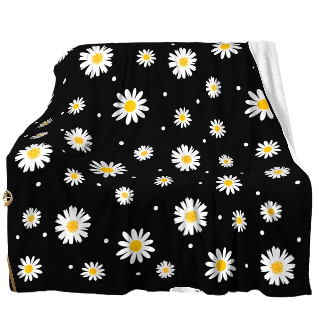 Little Daisy Printed Flannel Blanket Office Student Dormitory Flower Nap Blanket