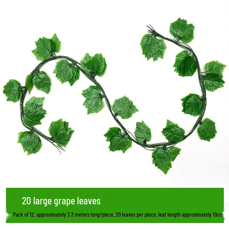Rattan Air Conditioning Pipe Cover with Artificial Green Vines and Leaves