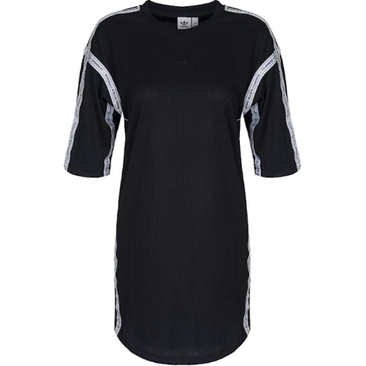 

Adidas Originals Directional Fashion Versatile Round Neck Pullover Long Sleeve Dress Women dress Black CG1564 34