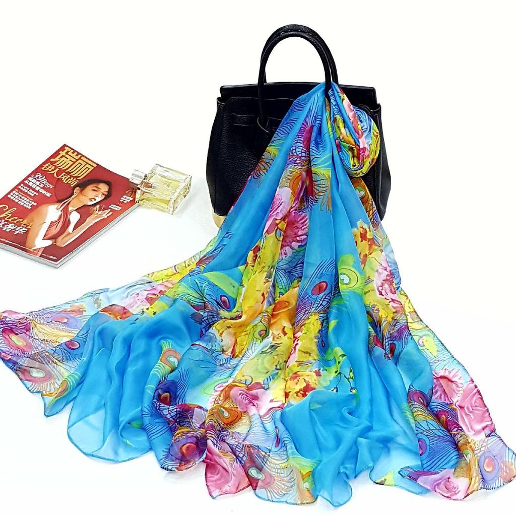 All-Season Oversized Chiffon Scarf for Women - Sun Protection & Versatile Wear