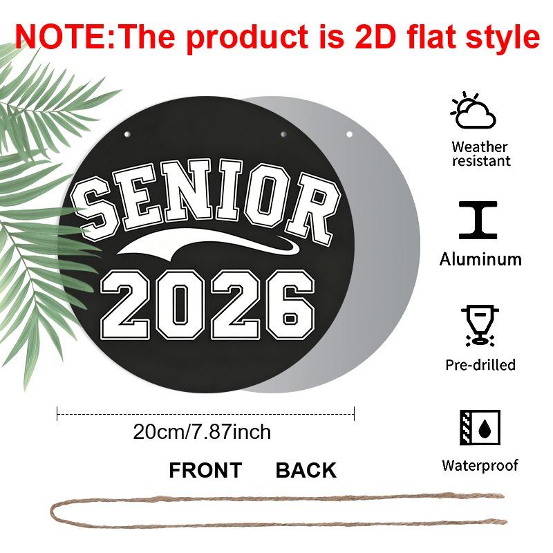 2D flache Aluminium-Wanddekorationen zum Thema Abschluss, in verschiedenen Größen erhältlich, im schwarz-weißen amerikanischen Varsity-Stil gehalten, was sie zu einer