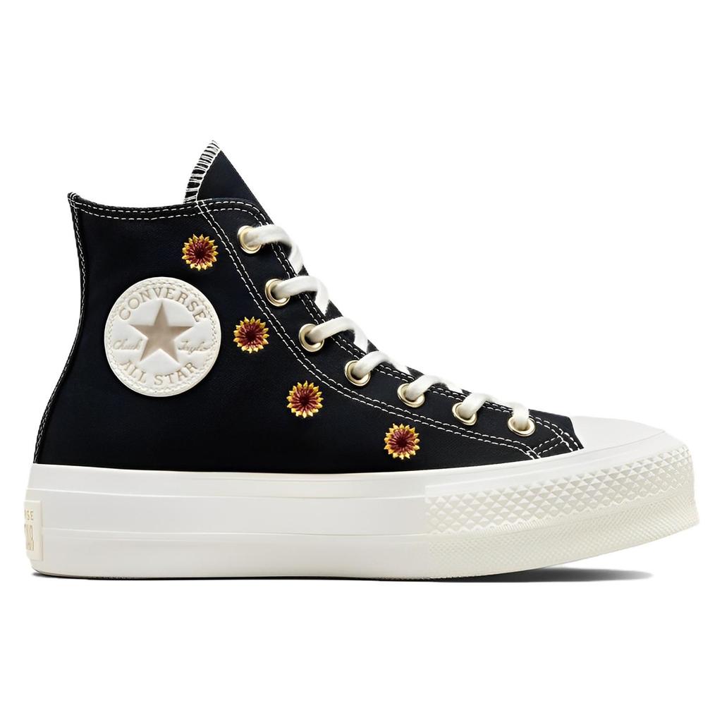 Converse Chuck Taylor All Star Lift Platform High Festival Florals Women's Black Egret Light Gold A06115C