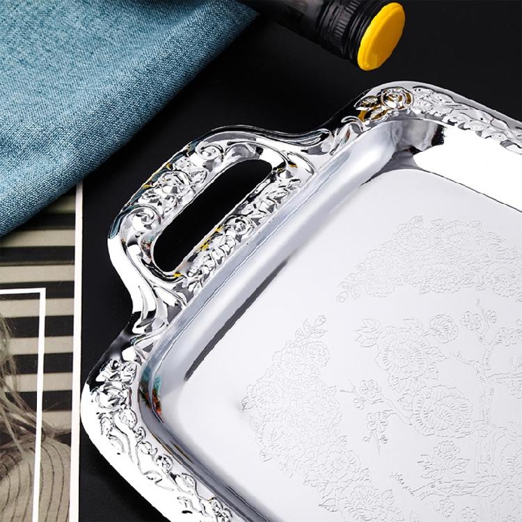 Metal Rectangle Fruit Sugar Trays KTV Hotel Plate Basket Wedding Party Tray Dish