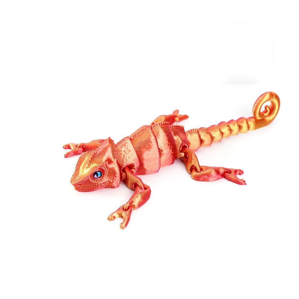 PLA Plastic 3D Printed Lizard Model 6 Colors Multi-jointed Lizard Desktop Ornaments Movable 17.5cm Animal Simulation Model