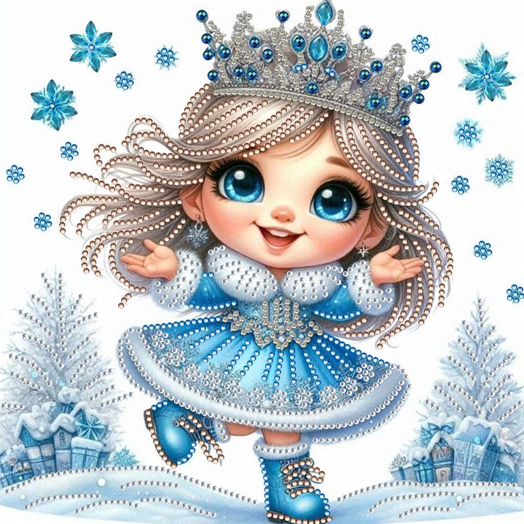 Snow Girl 5D DIY Diamond Art Painting Kits for Home Wall Decor Diamond Art Kits Crystal Rhinestones Diamond Painting 30x30cm