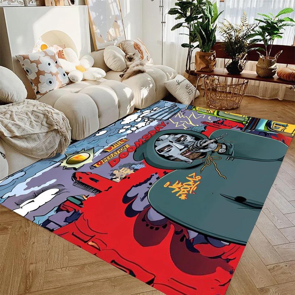 Doom Album Cover Rug, Hip-Hop Album Cover Decoration MF DOOM Hip-hop Band Music Decorative Rug Modern Home Popular Carpet