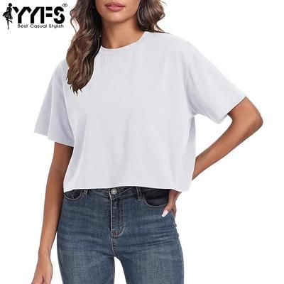 Women's Fashion Casual Summer Spring Solid Color Print Short Sleeve O-Neck Blouses & Shirts