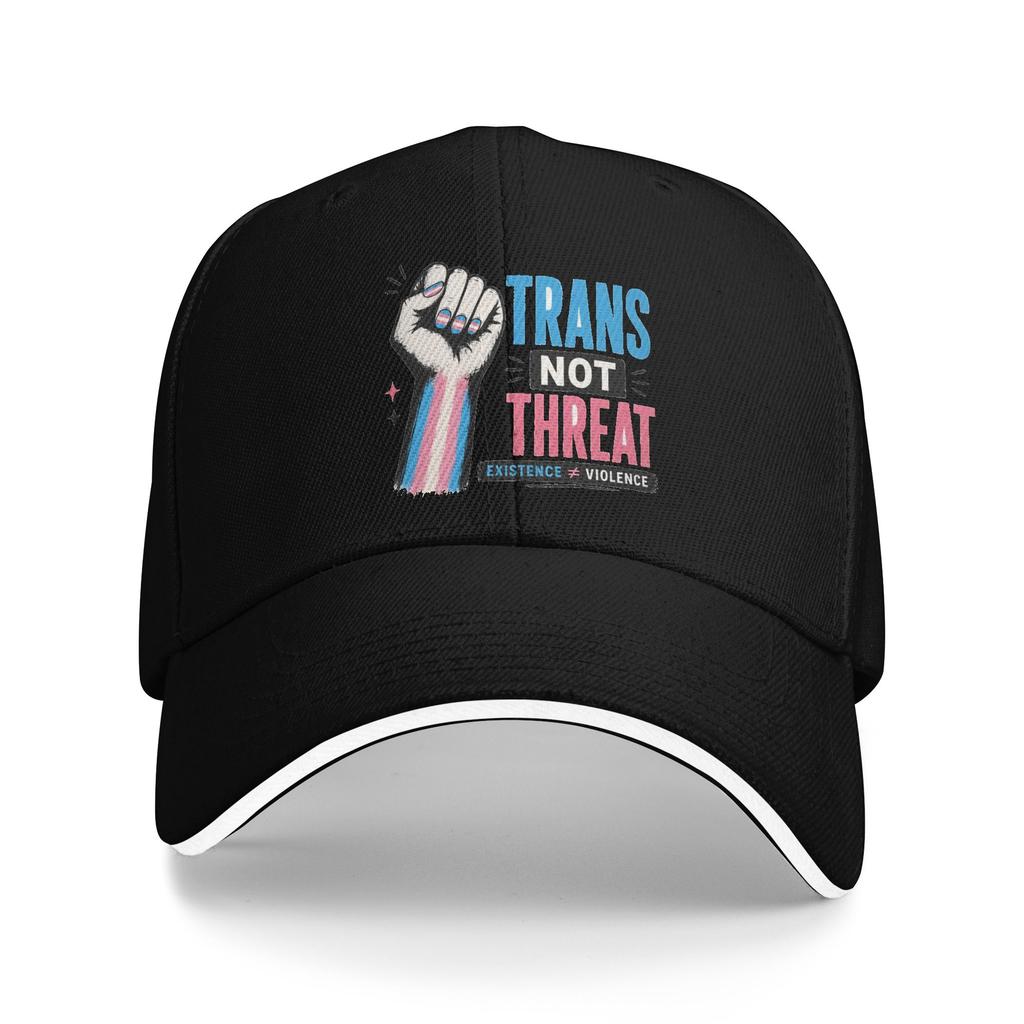 Transgender Pride LGBTQ Baseball Caps Casual Trans not Threat Sandwich Hats Unisex Polyester Caps Hat Outdoor