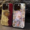 Custodia per Telefono Pittura Arte Rinascimentale R- Per iPhone 17,16,15,14,13,12,11 Plus,Pro Max,XS,Interno Placcato Argento Colorato