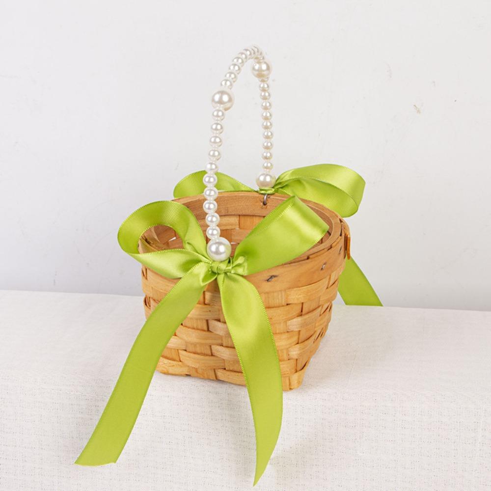 Wooden Chip Flower Pot Handmade Woven Sundries Organizer Flower Basket Home Living Room