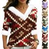 Women's Christmas V-Neck Top Elegant Cut for Party Date and Casual Wear