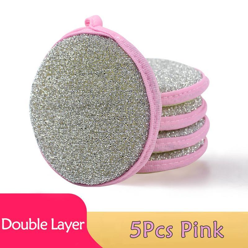 New 5/10Pcs Double-sided Dishwash Sponge Dishwash Brush Pot Scouring Pad Home Clean Dishwash Towel Practical Kitchen Clean Tool