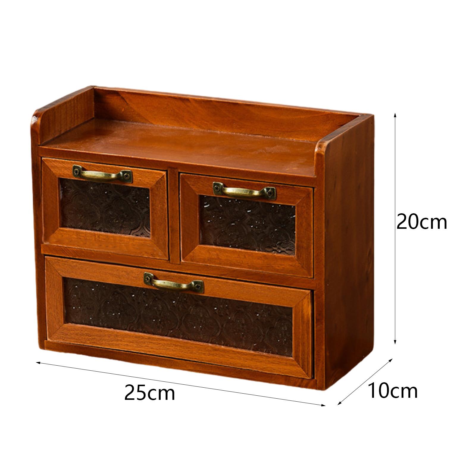 

Retro Wooden Jewelry Earrings Storage Box Drawer Type Desktop Chest Organizer DIY Craft Keepsake Storage for Home Decors