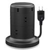 Tower-Style Power Strip Extension Cord [8 Outlets & 5 USB Ports] with Mounting Brackets, Lightning Guard, and Dust Shutter, 2m, Black, ECT-0620