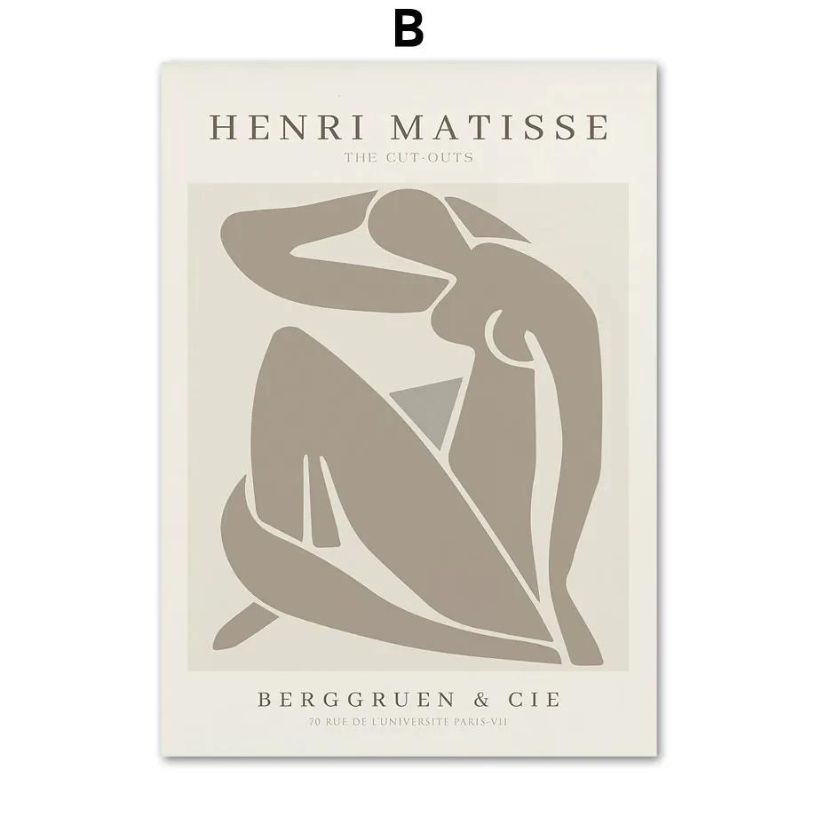 Abstrato Bege Minimal Boho Linhas Vaso Picasso Pôsteres Arte de Parede Pintura em Tela E Impressões Imagens de Parede Para Decoração de Sala de Estar