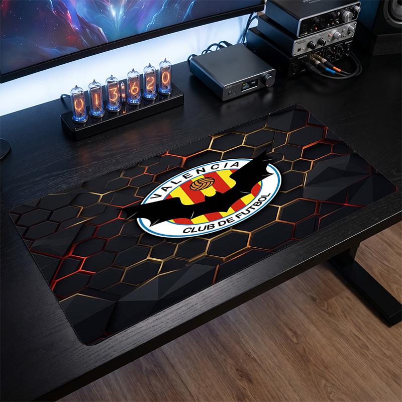 Valencia FC Thema Muster Mauspads, Fußball Logo Design XXL Gaming Schreibtischmatte Rutschfeste Computer-Mauspad