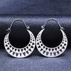 Trendy Yoga Lotus Flower Earrings Stainless Steel Gold Color Hoop Earrings for Women Jewelry boucles d'oreilles E9360S01