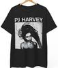 Chemise classique noire à manches courtes rock punk vintage PJ HARVEY réimpression VK10481