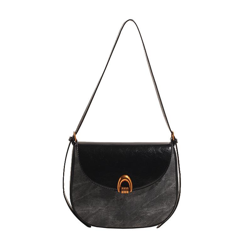 Retro bag women's 2025 new fashion shoulder bag niche design underarm bag women's high-end messenger saddle bag